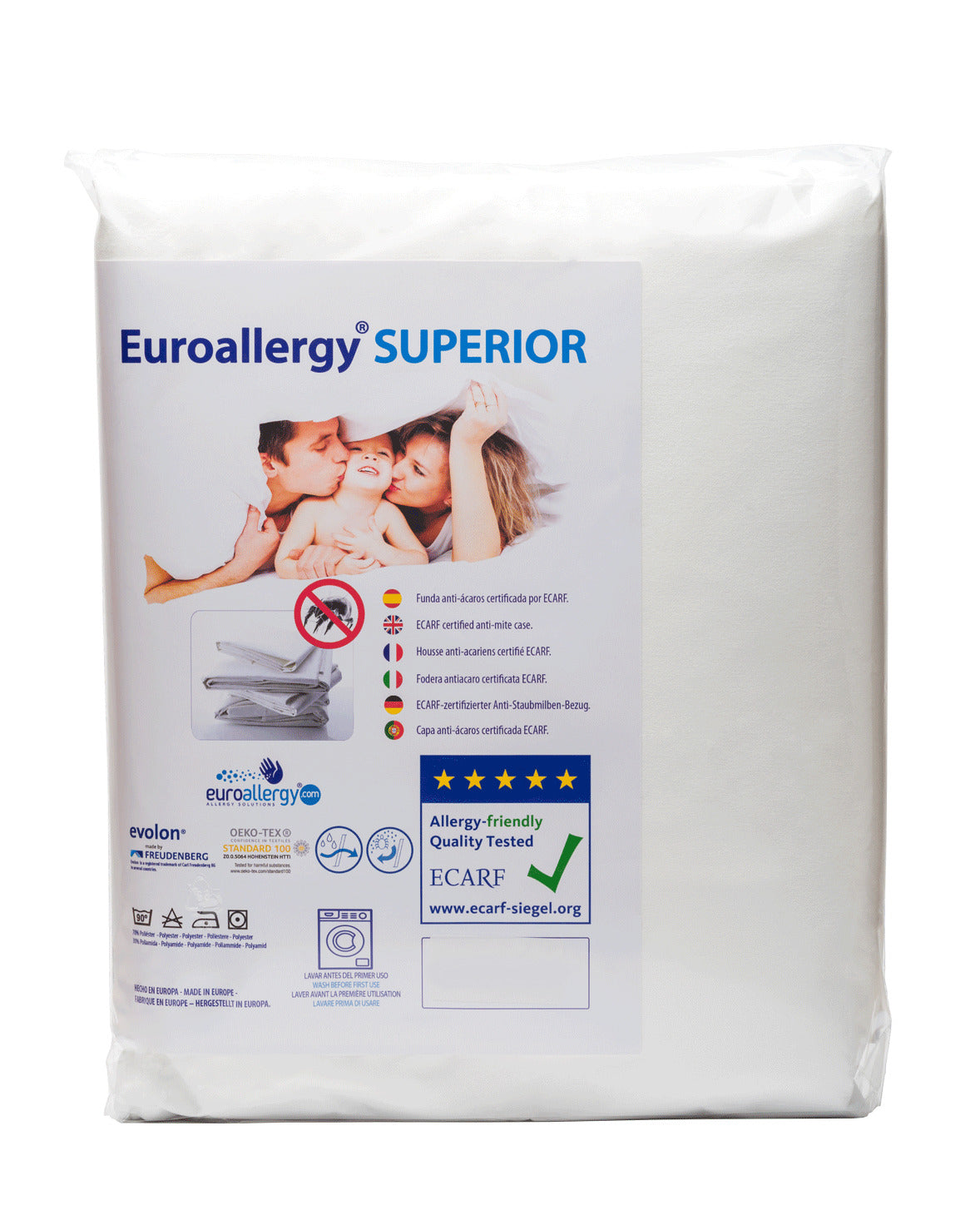 Funda Colchón Antiácaros Certificada ECARF - EuroAllergy